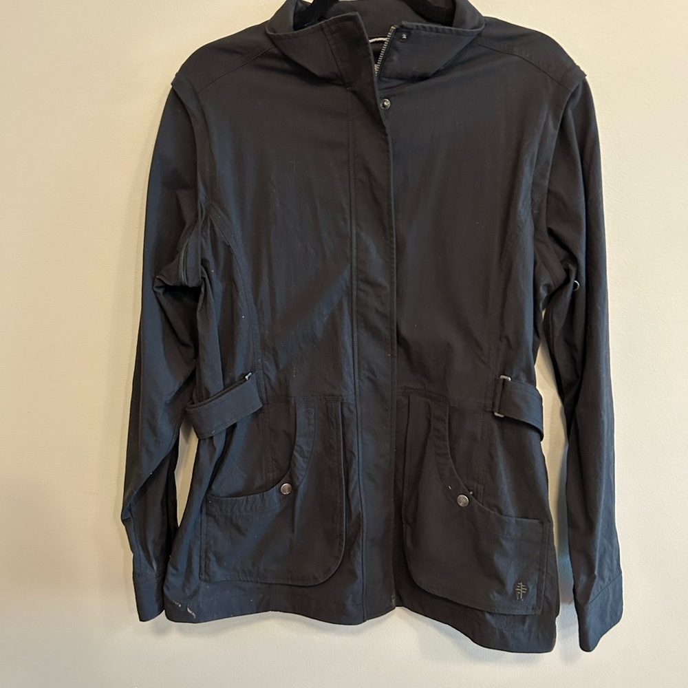 Royal Robbins Black Utility Jacket with Full Length Zipper and Relaxed Fit